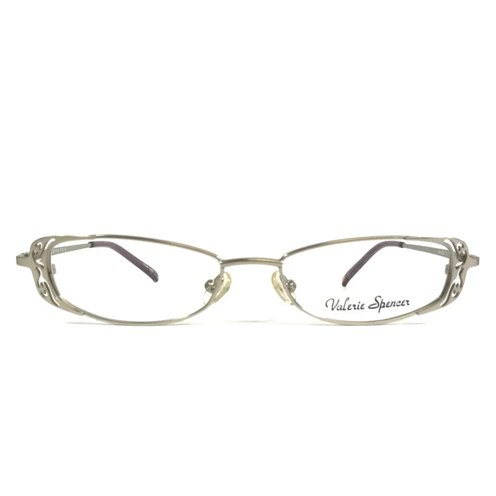 Valerie Spencer Eyeglasses Frames 9118 SIL Silver Rectangle Full Rim 49-16-135